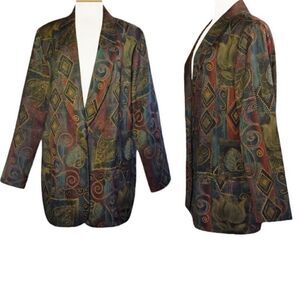 Requirements Printed Lightweight Blazer (Size 10)